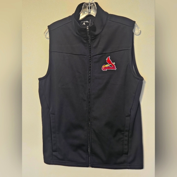 Men's St. Louis Cardinals Antigua Black Metallic Links Full-Zip Vest - Picture 2 of 13